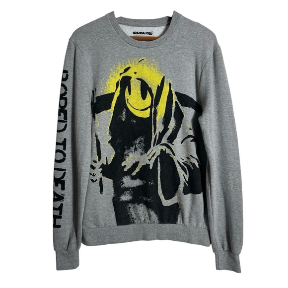 BRANDALISED by ELEVENPARIS Bored to Death Bored Reaper Crewneck Sweatshirt - Picture 2 of 6